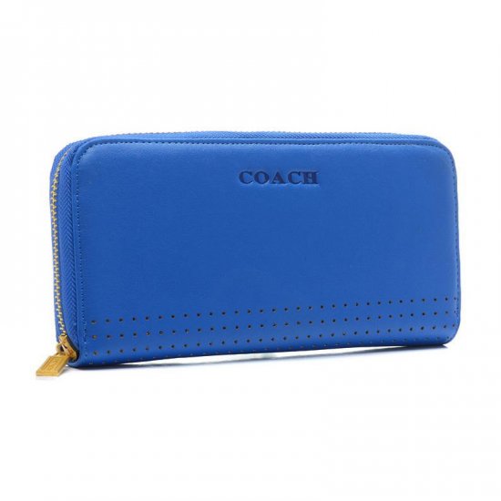 Coach Madison Perforated Large Blue Wallets BVX | Coach Outlet Canada